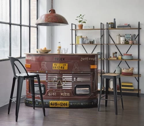 Maisons Du Monde Chaises Et Tabourets De Bar Tabouret De Bar Indus En Manguier Et Métal H69 7 Maisons Du Monde Chaises Et Tabourets De Bar Tabouret De Bar Indus En Manguier Et Métal H69 – Image 5