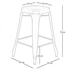 Zago Chaises Et Tabourets De Bar Tabouret De Bar Industriel En Métal Argenté -Bancs Soldes tabouret de bar industriel en metal argente 4