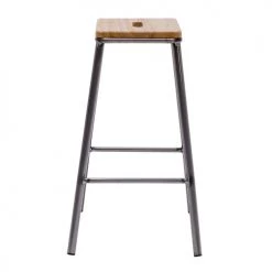 Moloo Chaises Et Tabourets De Bar Tabouret De Bar Industriel Gun Métal/chêne (x2) -Bancs Soldes tabouret de bar industriel gun metal chene x2 4