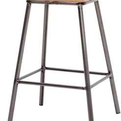 Moloo Chaises Et Tabourets De Bar Tabouret De Bar Industriel Gun Métal/chêne (x2) -Bancs Soldes tabouret de bar industriel gun metal chene x2 5