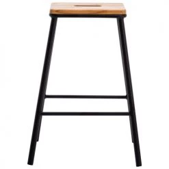 Moloo Chaises Et Tabourets De Bar Tabouret De Bar Industriel Métal Anthracite Mat/chêne (x2) -Bancs Soldes tabouret de bar industriel metal anthracite mat chene x2 2