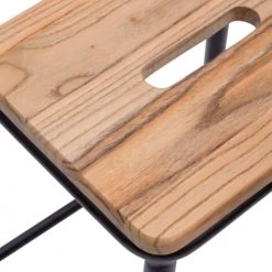 Moloo Chaises Et Tabourets De Bar Tabouret De Bar Industriel Métal Anthracite Mat/chêne (x2) -Bancs Soldes tabouret de bar industriel metal anthracite mat chene x2 3