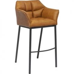 Kare Design Chaises Et Tabourets De Bar Tabouret De Bar Marron Et Acier -Bancs Soldes tabouret de bar marron et acier 4