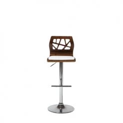 Beliani Chaises Et Tabourets De Bar Tabouret De Bar Marron Et Blanc -Bancs Soldes tabouret de bar marron et blanc 2