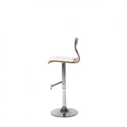 Beliani Chaises Et Tabourets De Bar Tabouret De Bar Marron Et Blanc -Bancs Soldes tabouret de bar marron et blanc 3