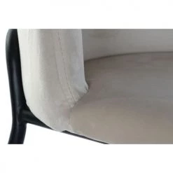 Wadiga Chaises Et Tabourets De Bar Tabouret De Bar Métal Noir Et Assise Velours Beige -Bancs Soldes tabouret de bar metal noir et assise velours beige 3