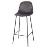 Urban Living Chaises Et Tabourets De Bar Tabouret De Bar Métal Noir Et Assise Velours Gris - 47x43x105cm