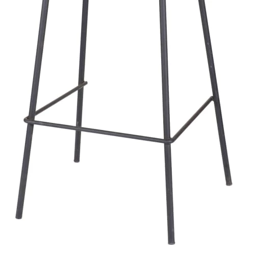 Urban Living Chaises Et Tabourets De Bar Tabouret De Bar Métal Noir Et Assise Velours Gris - 47x43x105cm 5 Urban Living Chaises Et Tabourets De Bar Tabouret De Bar Métal Noir Et Assise Velours Gris - 47x43x105cm – Image 3