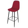 Wadiga Chaises Et Tabourets De Bar Tabouret De Bar Métal Noir Et Assise Velours Rouge 42x47x108cm -Bancs Soldes tabouret de bar metal noir et assise velours rouge 42x47x108cm 1