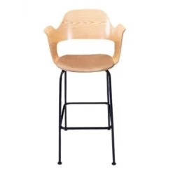 Artecosy Chaises Et Tabourets De Bar Tabouret De Bar Métal Noir Et Bois Beige