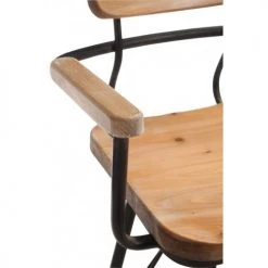 LANADECO Chaises Et Tabourets De Bar Tabouret De Bar Métal Noir Et Bois Naturel H111cm -Bancs Soldes tabouret de bar metal noir et bois naturel h111cm 4