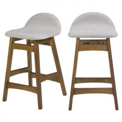 Rendez Vous Déco Chaises Et Tabourets De Bar Tabouret De Bar Mi-hauteur 64 Cm En Tissu Gris Clair (x2)