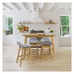 Rendez Vous Déco Chaises Et Tabourets De Bar Tabouret De Bar Mi-hauteur 64 Cm En Tissu Gris (lot De 2) -Bancs Soldes tabouret de bar mi hauteur 64 cm en tissu gris lot de 2 1