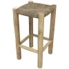 Rendez Vous Déco Chaises Et Tabourets De Bar Tabouret De Bar Mi-hauteur 65 Cm En Jonc De Mer Et Teck -Bancs Soldes tabouret de bar mi hauteur 65 cm en jonc de mer et teck