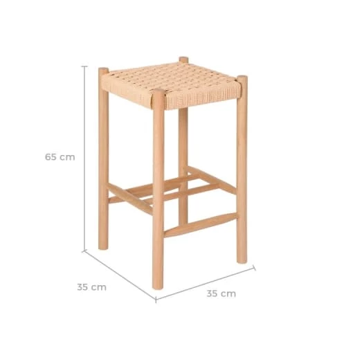 Rendez Vous Déco Chaises Et Tabourets De Bar Tabouret De Bar Mi-hauteur 65 Cm En Tressage Et Bois 5 Rendez Vous Déco Chaises Et Tabourets De Bar Tabouret De Bar Mi-hauteur 65 Cm En Tressage Et Bois – Image 3