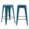 Rendez Vous Déco Chaises Et Tabourets De Bar Tabouret De Bar Mi-hauteur 66 Cm En Métal Bleu Mat (x2) -Bancs Soldes tabouret de bar mi hauteur 66 cm en metal bleu mat x2