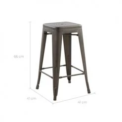 Rendez Vous Déco Chaises Et Tabourets De Bar Tabouret De Bar Mi-hauteur 66 Cm En Métal Gris Mat (x2) -Bancs Soldes tabouret de bar mi hauteur 66 cm en metal gris mat x2 2