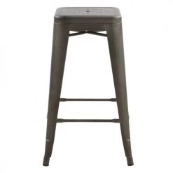 Rendez Vous Déco Chaises Et Tabourets De Bar Tabouret De Bar Mi-hauteur 66 Cm En Métal Gris Mat (x2) -Bancs Soldes tabouret de bar mi hauteur 66 cm en metal gris mat x2 4
