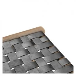 Rendez Vous Déco Chaises Et Tabourets De Bar Tabouret De Bar Mi-hauteur En Teck Et Cuir Tressé Noir 66 Cm -Bancs Soldes tabouret de bar mi hauteur en teck et cuir tresse noir 66 cm 3