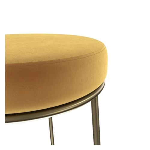 Rendez Vous Déco Chaises Et Tabourets De Bar Tabouret De Bar Mi-hauteur En Velours Jaune Curry 63 Cm (lot De 2) 4 Rendez Vous Déco Chaises Et Tabourets De Bar Tabouret De Bar Mi-hauteur En Velours Jaune Curry 63 Cm (lot De 2) – Image 2