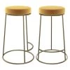 Rendez Vous Déco Chaises Et Tabourets De Bar Tabouret De Bar Mi-hauteur En Velours Jaune Curry 63 Cm (lot De 2) -Bancs Soldes tabouret de bar mi hauteur en velours jaune curry 63 cm lot de 2