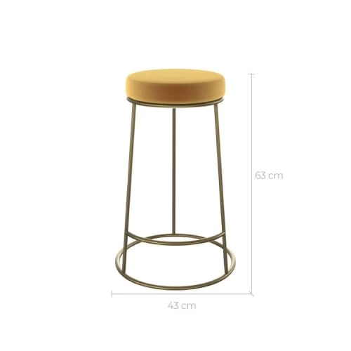 Rendez Vous Déco Chaises Et Tabourets De Bar Tabouret De Bar Mi-hauteur En Velours Jaune Curry 63 Cm (lot De 2) 5 Rendez Vous Déco Chaises Et Tabourets De Bar Tabouret De Bar Mi-hauteur En Velours Jaune Curry 63 Cm (lot De 2) – Image 3