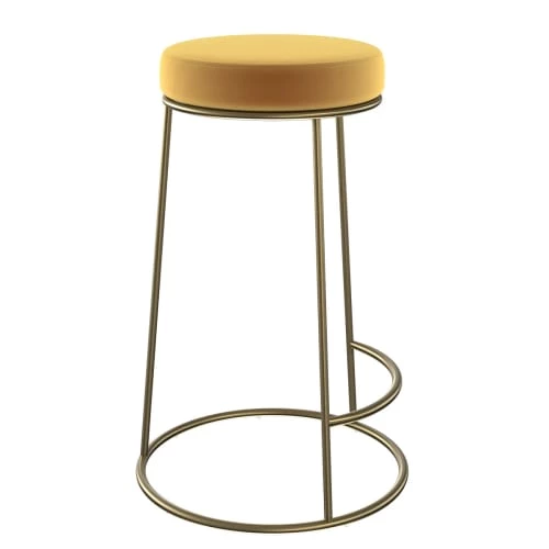 Rendez Vous Déco Chaises Et Tabourets De Bar Tabouret De Bar Mi-hauteur En Velours Jaune Curry 63 Cm (lot De 2) 6 Rendez Vous Déco Chaises Et Tabourets De Bar Tabouret De Bar Mi-hauteur En Velours Jaune Curry 63 Cm (lot De 2) – Image 4
