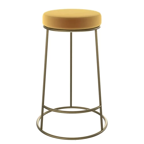 Rendez Vous Déco Chaises Et Tabourets De Bar Tabouret De Bar Mi-hauteur En Velours Jaune Curry 63 Cm (lot De 2) 7 Rendez Vous Déco Chaises Et Tabourets De Bar Tabouret De Bar Mi-hauteur En Velours Jaune Curry 63 Cm (lot De 2) – Image 5