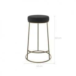 Rendez Vous Déco Chaises Et Tabourets De Bar Tabouret De Bar Mi-hauteur En Velours Noir 63 Cm (lot De 2) -Bancs Soldes tabouret de bar mi hauteur en velours noir 63 cm lot de 2 2
