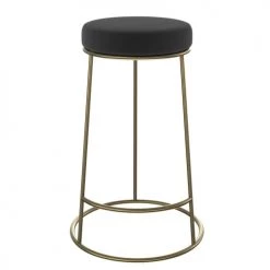 Rendez Vous Déco Chaises Et Tabourets De Bar Tabouret De Bar Mi-hauteur En Velours Noir 63 Cm (lot De 2) -Bancs Soldes tabouret de bar mi hauteur en velours noir 63 cm lot de 2 4