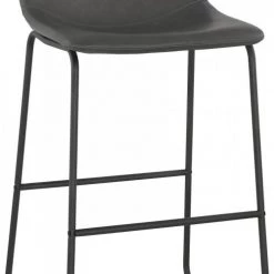 Kokoon Design Chaises Et Tabourets De Bar Tabouret De Bar Minimaliste Assise Rembourrée Imitation Gris