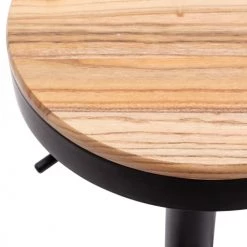 Moloo Chaises Et Tabourets De Bar Tabouret De Bar Réglable Industriel Chêne Et Pieds Métal Noir (x2) -Bancs Soldes tabouret de bar reglable industriel chene et pieds metal noir x2 3