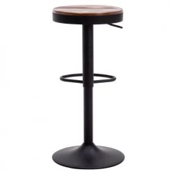 Moloo Chaises Et Tabourets De Bar Tabouret De Bar Réglable Industriel Noyer Et Pieds Métal Noir (x2) -Bancs Soldes tabouret de bar reglable industriel noyer et pieds metal noir x2 2