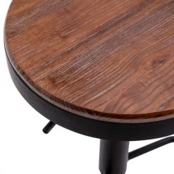 Moloo Chaises Et Tabourets De Bar Tabouret De Bar Réglable Industriel Noyer Et Pieds Métal Noir (x2) -Bancs Soldes tabouret de bar reglable industriel noyer et pieds metal noir x2 3