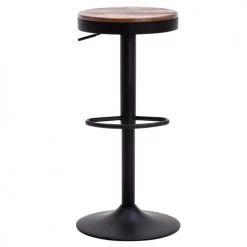 Moloo Chaises Et Tabourets De Bar Tabouret De Bar Réglable Industriel Noyer Et Pieds Métal Noir (x2) -Bancs Soldes tabouret de bar reglable industriel noyer et pieds metal noir x2 4