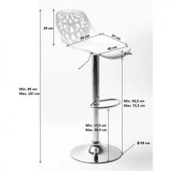 Kare Design Chaises Et Tabourets De Bar Tabouret De Bar Réglable Noir Et Acier Chromé -Bancs Soldes tabouret de bar reglable noir et acier chrome 5