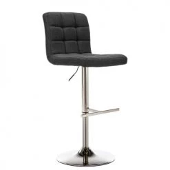 Moloo Chaises Et Tabourets De Bar Tabouret De Bar Réglable Tissu Anthracite Acier Brossé (x2) -Bancs Soldes tabouret de bar reglable tissu anthracite acier brosse x2 5