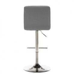 Moloo Chaises Et Tabourets De Bar Tabouret De Bar Réglable Tissu Gris Pied Acier Brossé (x2) -Bancs Soldes tabouret de bar reglable tissu gris pied acier brosse x2 1