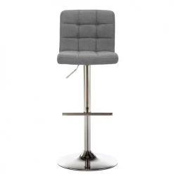 Moloo Chaises Et Tabourets De Bar Tabouret De Bar Réglable Tissu Gris Pied Acier Brossé (x2) -Bancs Soldes tabouret de bar reglable tissu gris pied acier brosse x2 3