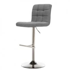 Moloo Chaises Et Tabourets De Bar Tabouret De Bar Réglable Tissu Gris Pied Acier Brossé (x2) -Bancs Soldes tabouret de bar reglable tissu gris pied acier brosse x2 5