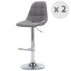 Moloo Chaises Et Tabourets De Bar Tabouret De Bar Réglable Tissu Gris Pied Chromé (x2) -Bancs Soldes tabouret de bar reglable tissu gris pied chrome x2