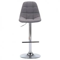 Moloo Chaises Et Tabourets De Bar Tabouret De Bar Réglable Tissu Gris Pied Chromé (x2) -Bancs Soldes tabouret de bar reglable tissu gris pied chrome x2 4