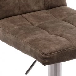 Moloo Chaises Et Tabourets De Bar Tabouret De Bar Réglable Vintage Marron Et Acier Brossé (x2) -Bancs Soldes tabouret de bar reglable vintage marron et acier brosse x2 3