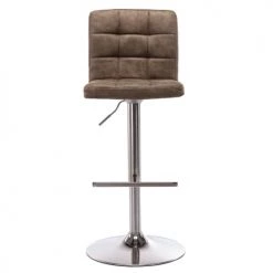 Moloo Chaises Et Tabourets De Bar Tabouret De Bar Réglable Vintage Marron Et Acier Brossé (x2) -Bancs Soldes tabouret de bar reglable vintage marron et acier brosse x2 4