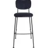 Zuiver Chaises Et Tabourets De Bar Tabouret De Bar Rétro En Velours Bleu -Bancs Soldes tabouret de bar retro en velours bleu