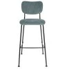Zuiver Chaises Et Tabourets De Bar Tabouret De Bar Rétro En Velours Gris Bleu -Bancs Soldes tabouret de bar retro en velours gris bleu