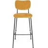 Zuiver Chaises Et Tabourets De Bar Tabouret De Bar Rétro En Velours Jaune -Bancs Soldes tabouret de bar retro en velours jaune