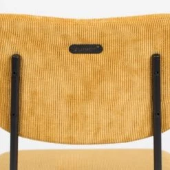 Zuiver Chaises Et Tabourets De Bar Tabouret De Bar Rétro En Velours Jaune -Bancs Soldes tabouret de bar retro en velours jaune 4