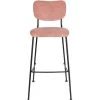 Zuiver Chaises Et Tabourets De Bar Tabouret De Bar Rétro En Velours Rose -Bancs Soldes tabouret de bar retro en velours rose