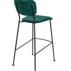 Zuiver Chaises Et Tabourets De Bar Tabouret De Bar Rétro En Velours Vert -Bancs Soldes tabouret de bar retro en velours vert 2
